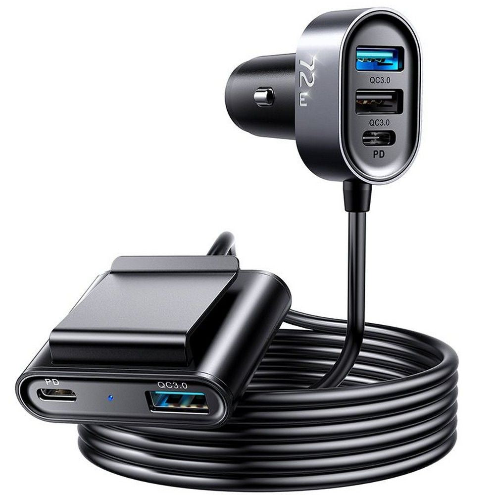 Auto nabíjačka Joyroom JR-CL05, 72W, 3A, 2 x USB-C - 3 x USB-A, Čierna