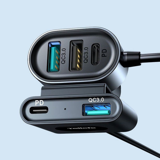 Auto nabíjačka Joyroom JR-CL05, 72W, 3A, 2 x USB-C - 3 x USB-A, Čierna