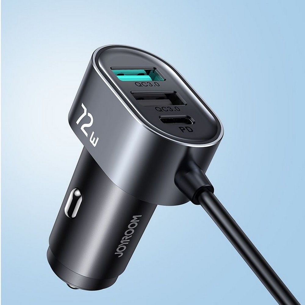 Auto nabíjačka Joyroom JR-CL05, 72W, 3A, 2 x USB-C - 3 x USB-A, Čierna