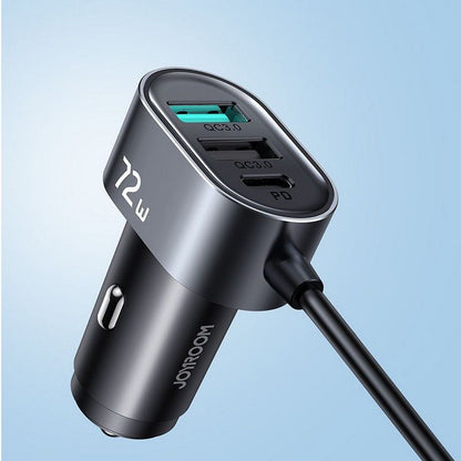 Auto nabíjačka Joyroom JR-CL05, 72W, 3A, 2 x USB-C - 3 x USB-A, Čierna