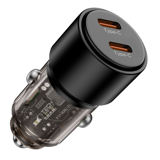 Auto nabíjačka Tech-Protect CC03, 100W, 3,25A, 2 x USB-C, čierna