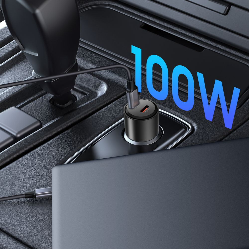 Auto nabíjačka Tech-Protect CC03, 100W, 3,25A, 2 x USB-C, čierna