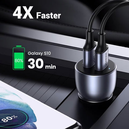 Nabíjačka do auta UGREEN CD213, 36W, 3A, 2 x USB-A, sivá 