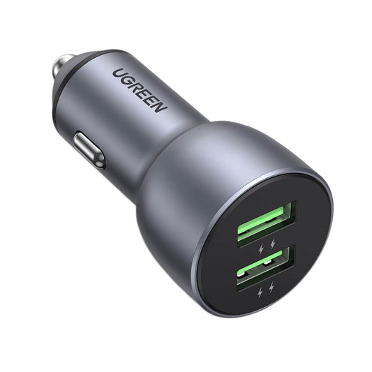 Nabíjačka do auta UGREEN CD213, 36W, 3A, 2 x USB-A, sivá 
