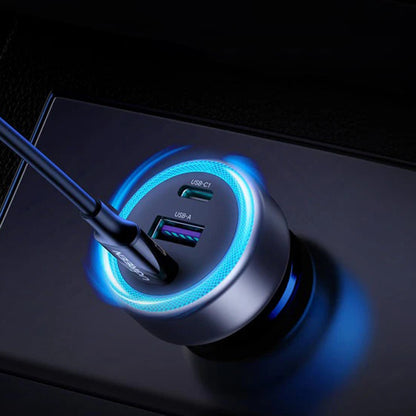 Autonabíjačka UGREEN EC307, 30W, 3A, 1 x USB-A - 2 x USB-C, Sivá