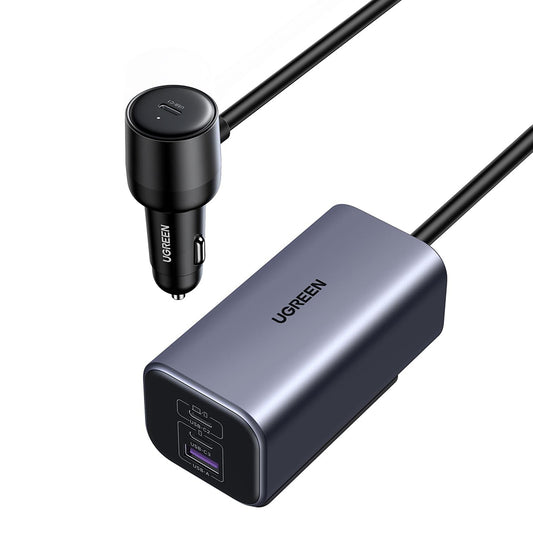 Auto nabíjačka UGREEN EC706, 150W, 5A, 1 x USB-A - 3 x USB-C, Čierna