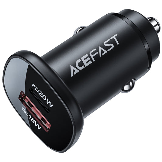 Auto nabíjačka Acefast B1, 38W, 3A, 1 x USB-A - 1 x USB-C, Čierna
