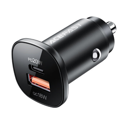 Auto nabíjačka Acefast B1, 38W, 3A, 1 x USB-A - 1 x USB-C, Čierna