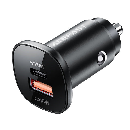 Auto nabíjačka Acefast B1, 38W, 3A, 1 x USB-A - 1 x USB-C, Čierna