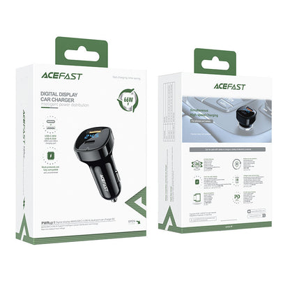 Auto nabíjačka Acefast B4, 66W, 3A, 1 x USB-A - 1 x USB-C, Čierna