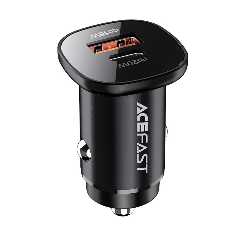 Auto nabíjačka Acefast B1, 38W, 3A, 1 x USB-A - 1 x USB-C, Čierna