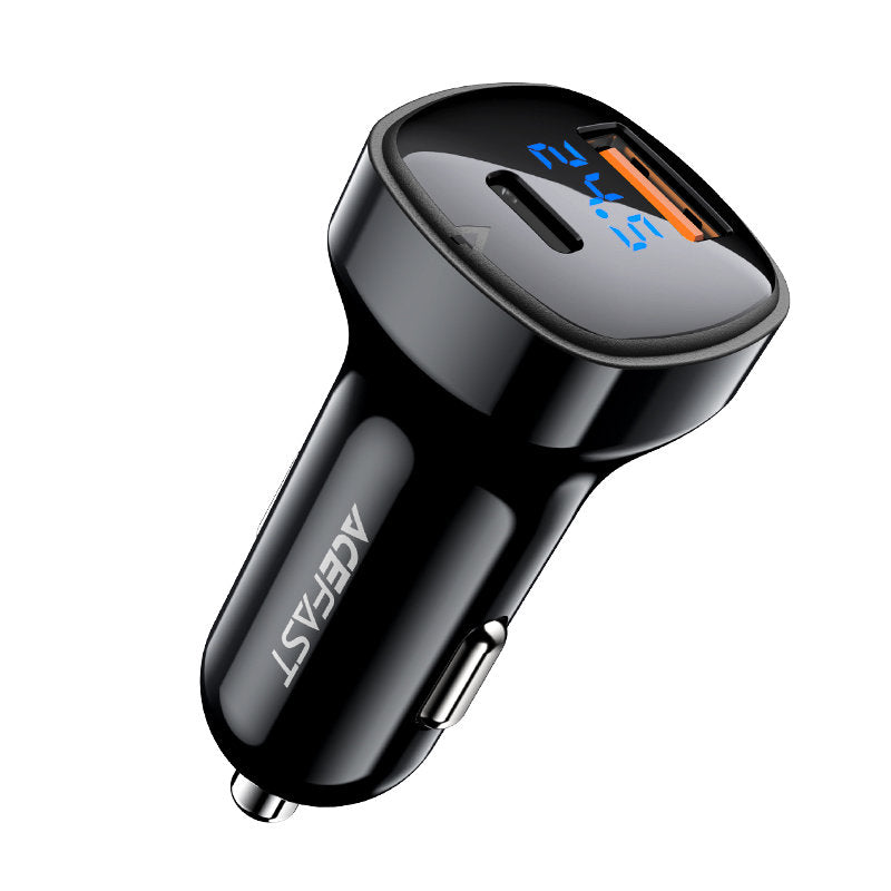 Auto nabíjačka Acefast B4, 66W, 3A, 1 x USB-A - 1 x USB-C, Čierna