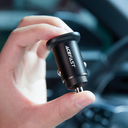 Auto nabíjačka Acefast B1, 38W, 3A, 1 x USB-A - 1 x USB-C, Čierna