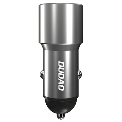 USB autonabíjačka Dudao R4PQ, 1 x USB - 1 x USB Typ-C, 22,5 W, Quick Charge - Power Delivery, sivá
