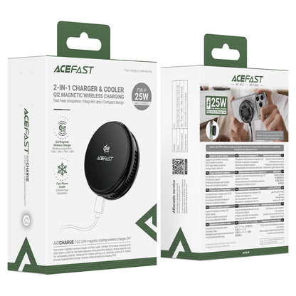 Bezdrôtová sieťová nabíjačka Acefast E47 2v1, 25W, čierna