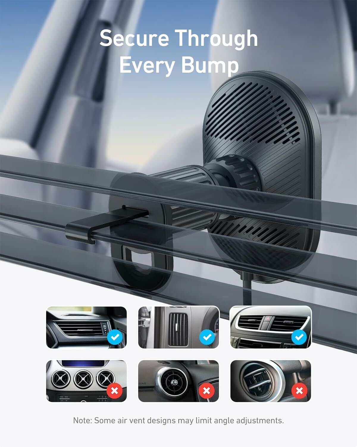 Anker MagGo Wireless Car Charger, 15W, 1.67A, Black B2932G11