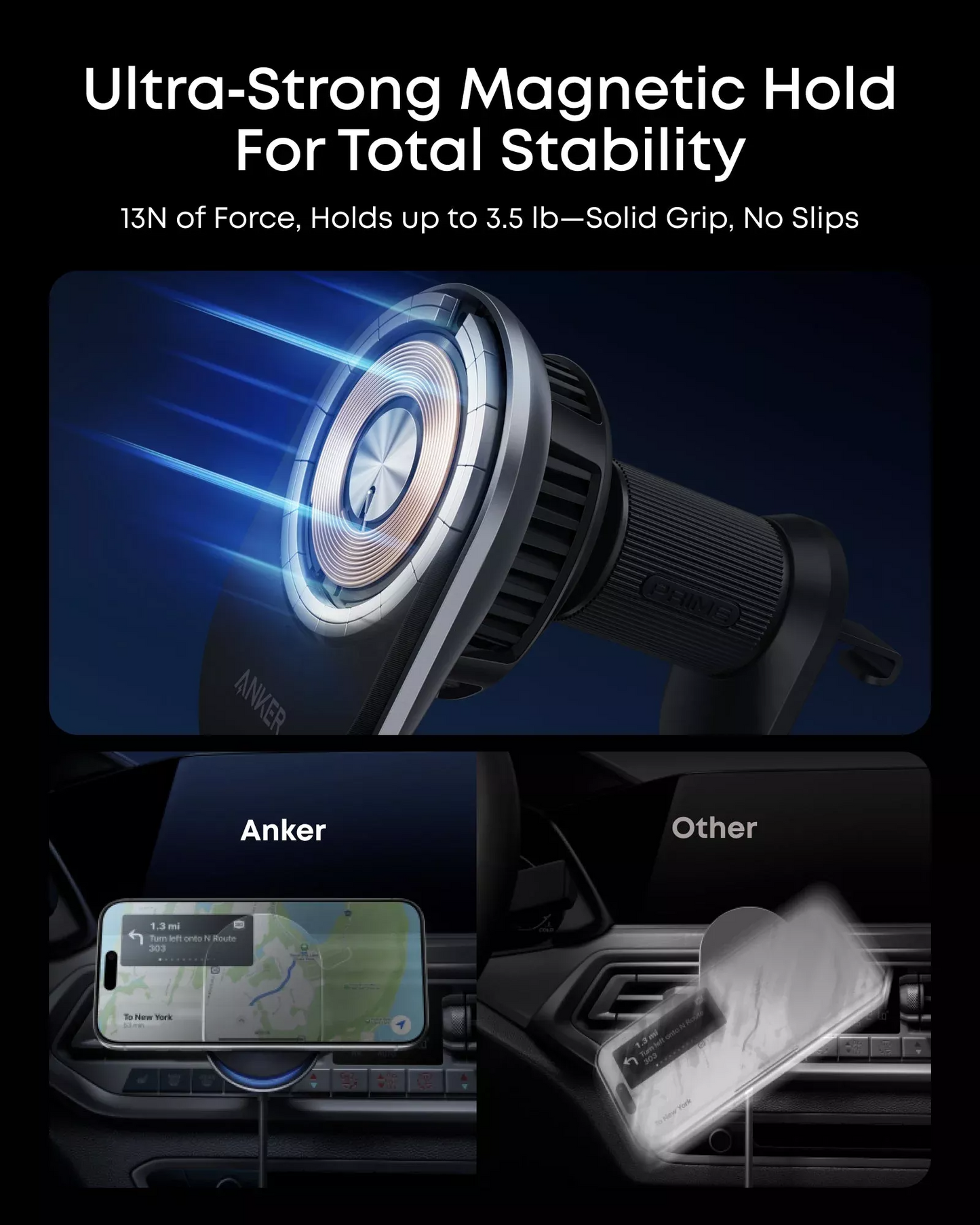 Bezdrôtová autonabíjačka Anker Prime MagGo AirCool, 25W, Čierna B2933H11