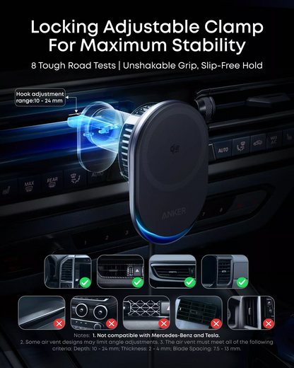 Bezdrôtová autonabíjačka Anker Prime MagGo AirCool, 25W, Čierna B2933H11