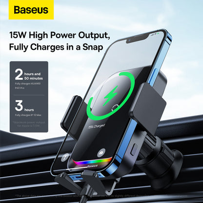 Bezdrôtová autonabíjačka Baseus Halo, 15W, 1.67A, čierna SUDD000001