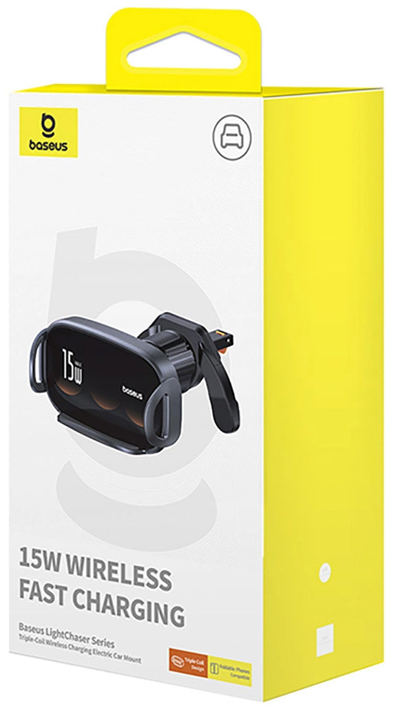 Baseus LightChaser Wireless Car Charger, 15W, 1.67A, Black C40355901111-00