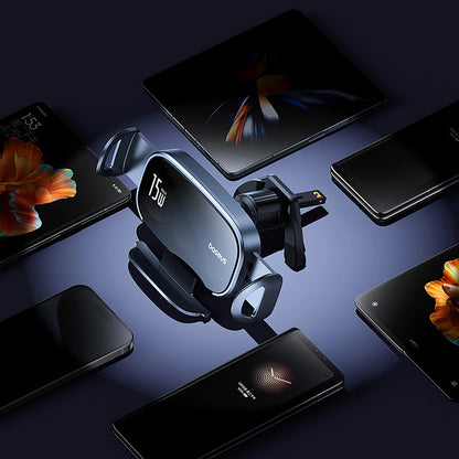 Baseus LightChaser Wireless Car Charger, 15W, 1.67A, Black, Resealed C40355901111-00