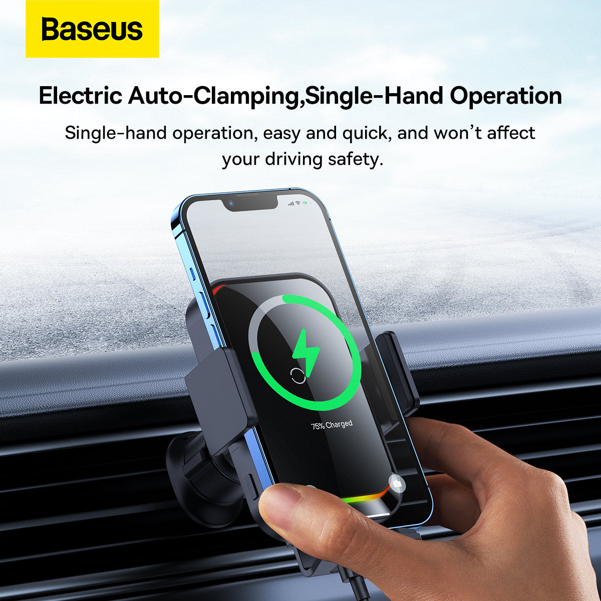 Bezdrôtová autonabíjačka Baseus Halo, 15W, 1.67A, čierna SUDD000001