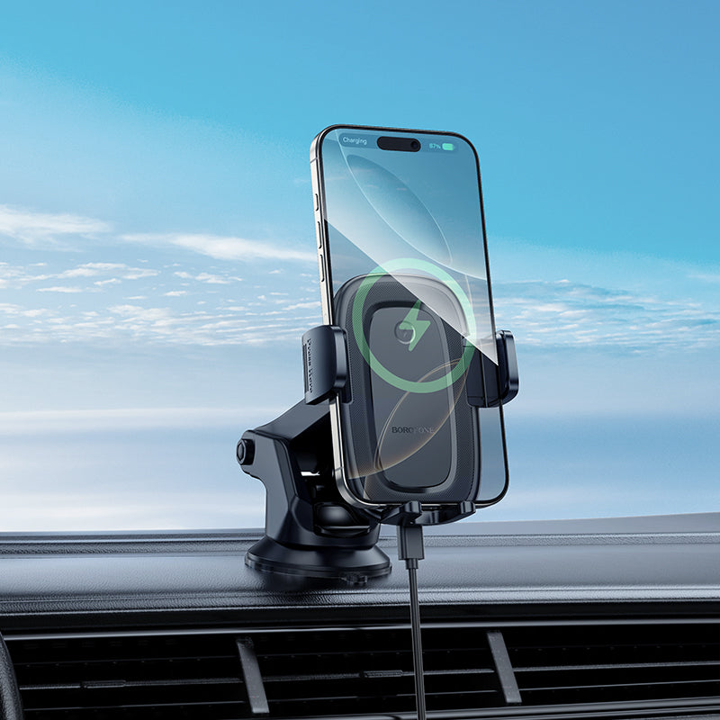 Bezdrôtová autonabíjačka Borofone BH223 Follower, 15W, 1.67A, Čierna