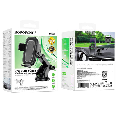 Bezdrôtová autonabíjačka Borofone BH223 Follower, 15W, 1.67A, Čierna