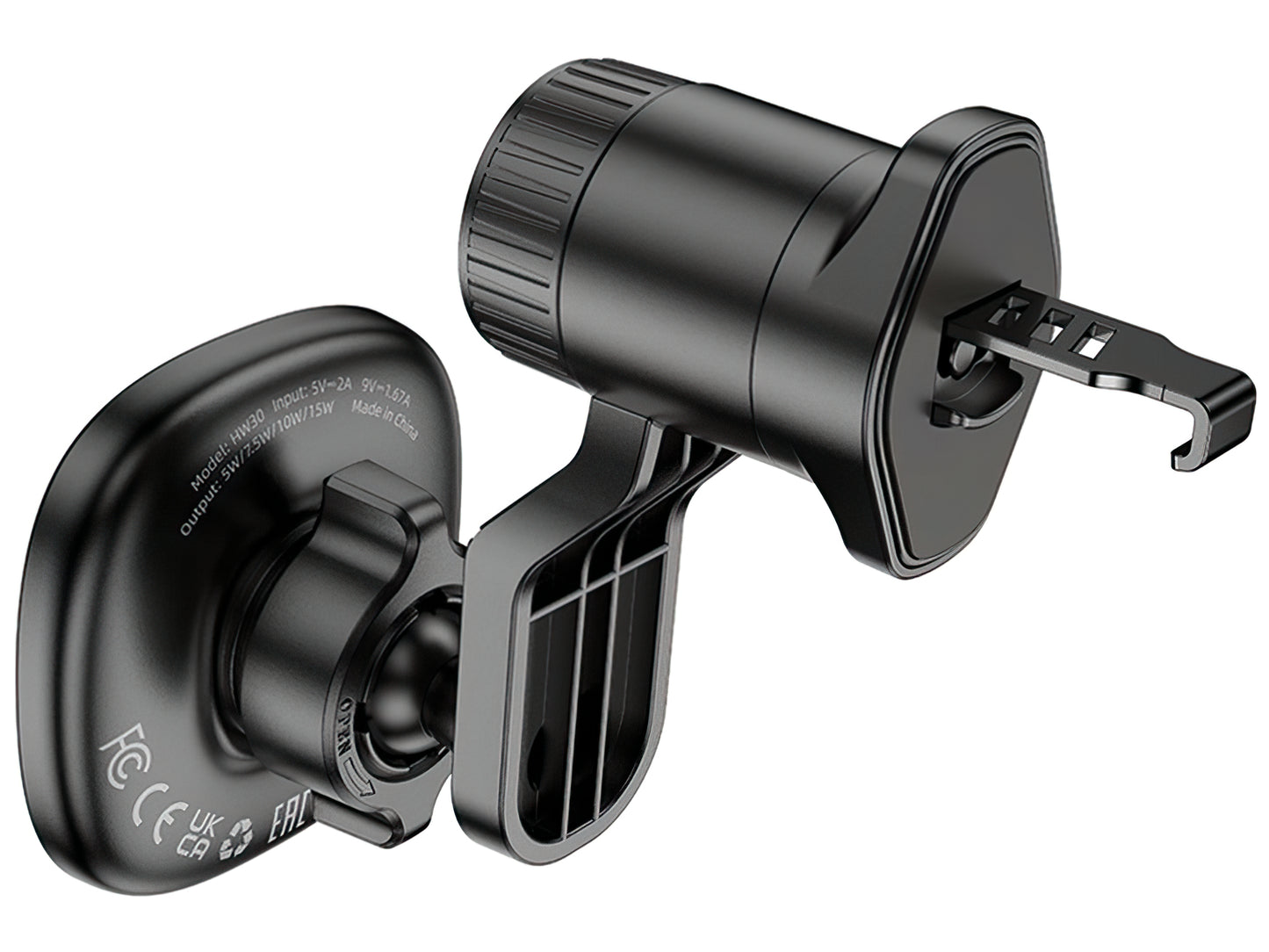 Bezdrôtová autonabíjačka HOCO HW31, 15W, 1.67A, Čierna