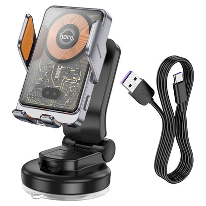 Bezdrôtová autonabíjačka HOCO HW8, 15W, 1.67A, Čierna