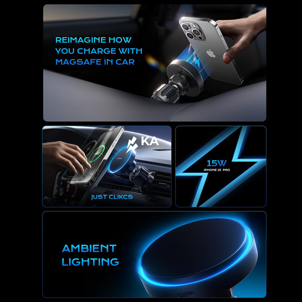 Bezdrôtová autonabíjačka Lisen, 15W, 1.67A, Čierna YL0223070007