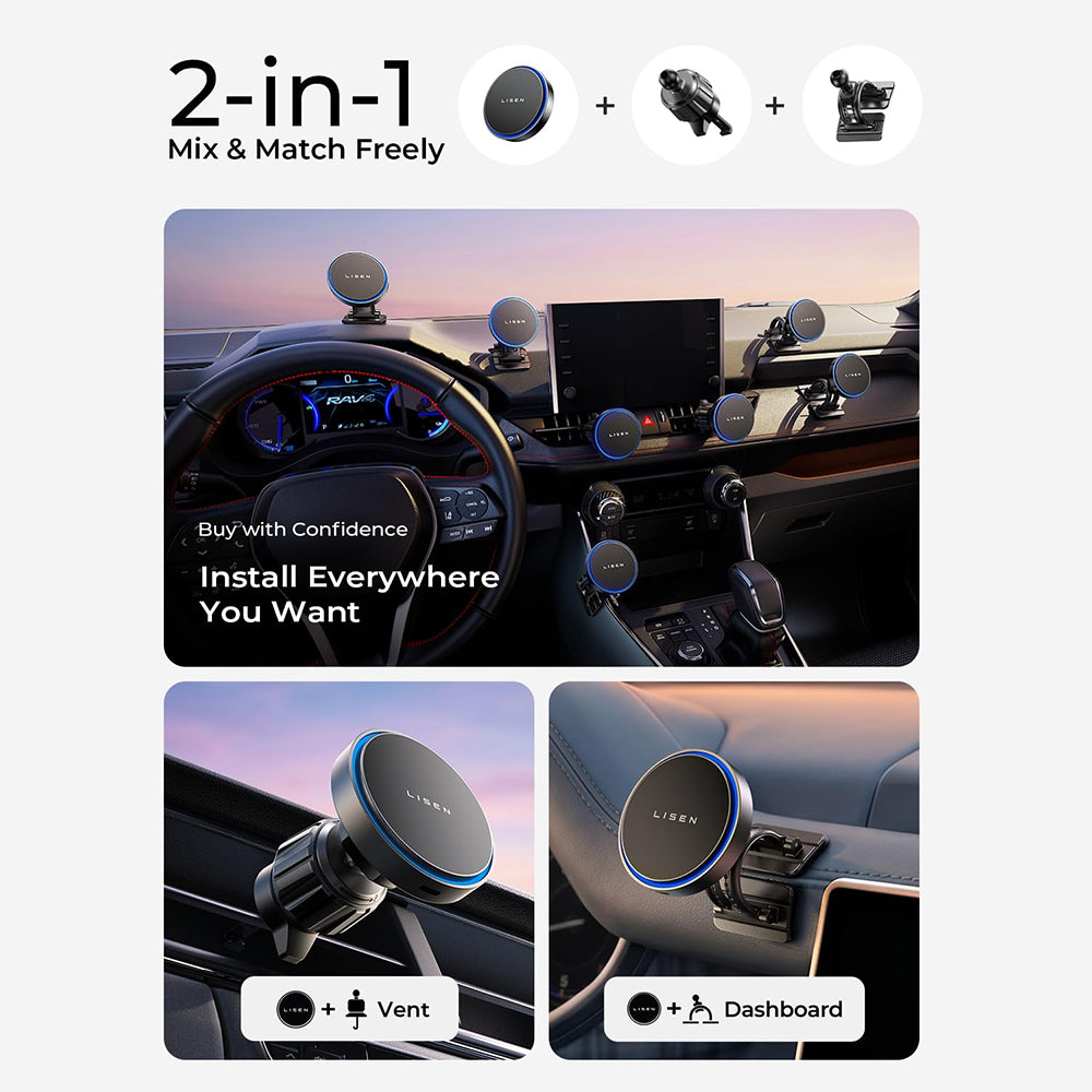 Bezdrôtová autonabíjačka Lisen, 15W, 1,67A, čierna YL0225070006