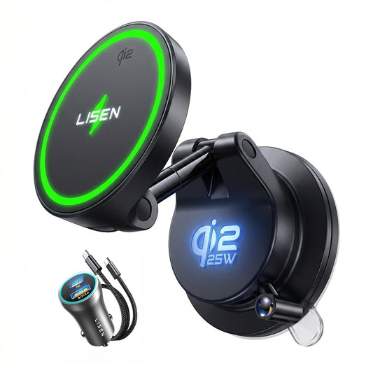 Bezdrôtová autonabíjačka Lisen W608 Pro, 25W, čierna YL0225090001