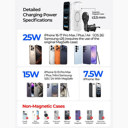Bezdrôtová autonabíjačka Lisen W704 Pro, 25W, čierna YL0225090003