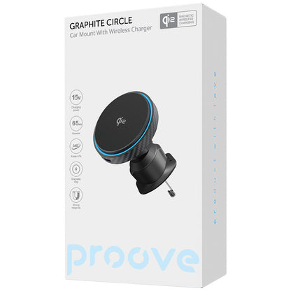 Bezdrôtová autonabíjačka Proove Graphite Circle, 15W, 1.67A, Čierna WHGC15010001