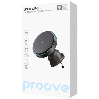 Bezdrôtová autonabíjačka Proove Light Circle, 15W, 1.67A, Čierna WHLC15010001