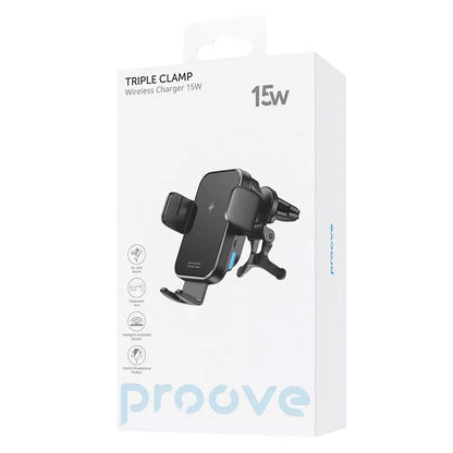 Bezdrôtová autonabíjačka Proove Triple Clamp, 15W, 1.67A, Čierna WHTC15010001
