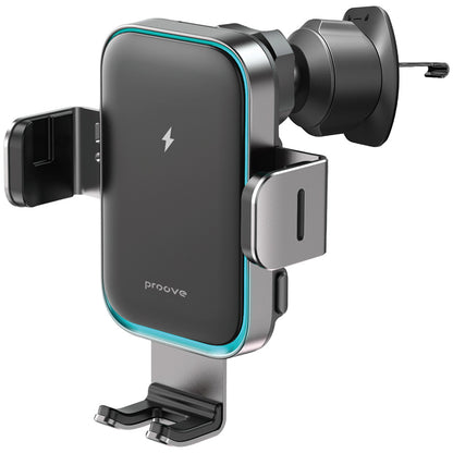 Auto nabíjačka Wireless Proove Triple Clamp Pro, 15W, 1.67A, Sivá WHTP15010004
