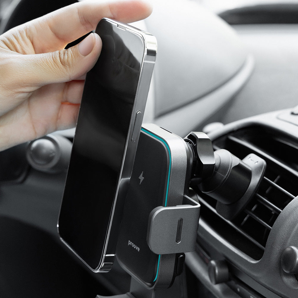 Auto nabíjačka Wireless Proove Triple Clamp Pro, 15W, 1.67A, Sivá WHTP15010004