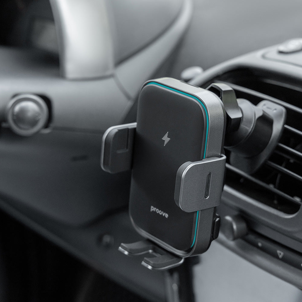 Auto nabíjačka Wireless Proove Triple Clamp Pro, 15W, 1.67A, Sivá WHTP15010004