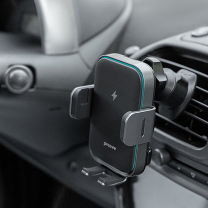 Auto nabíjačka Wireless Proove Triple Clamp Pro, 15W, 1.67A, Sivá WHTP15010004