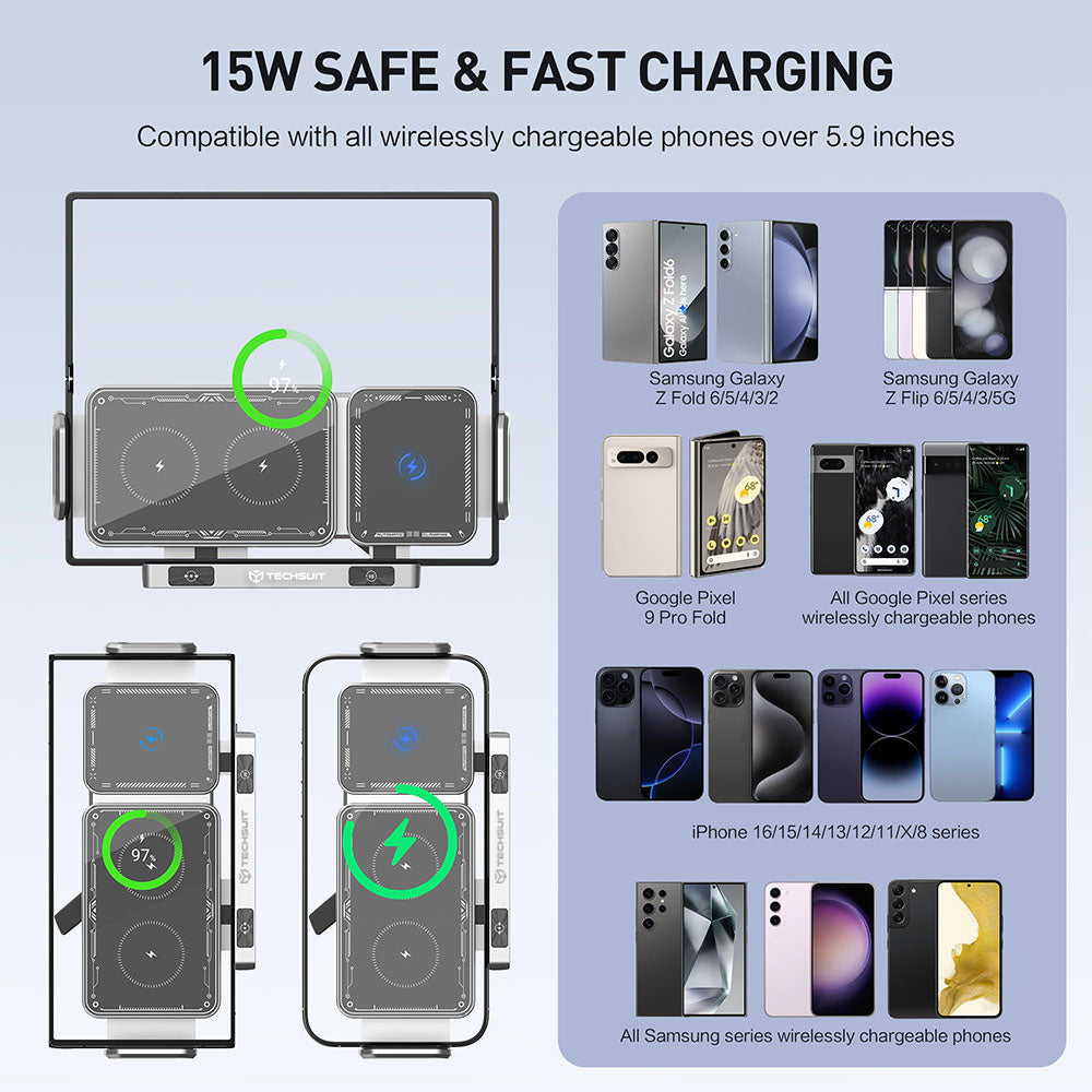 Bezdrôtová autonabíjačka Techsuit SW1 ModoDock, 15W, 1.67A, čierna