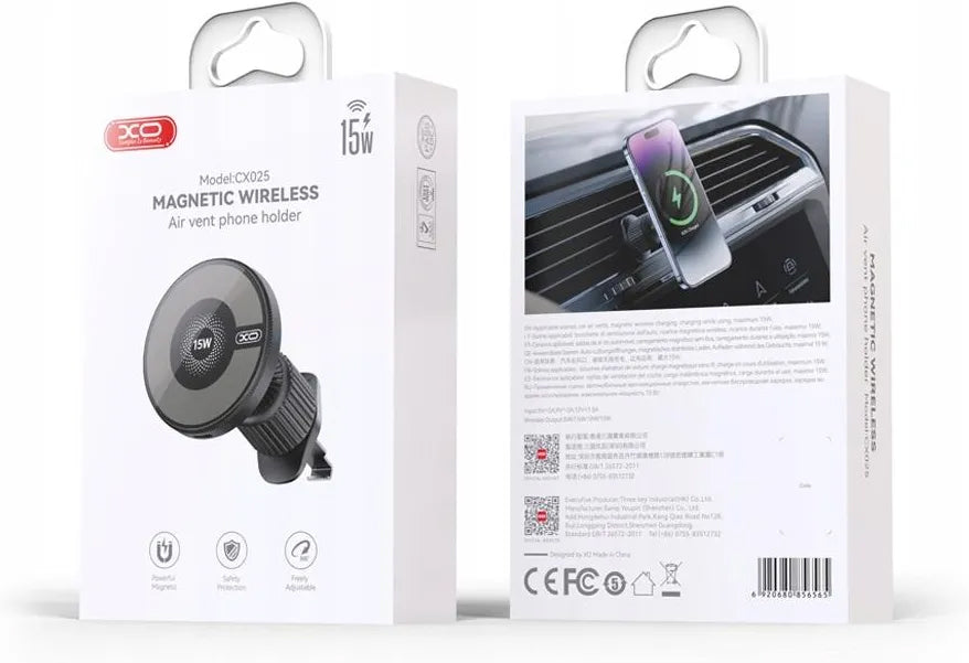Bezdrôtová autonabíjačka XO Design CX025, 15W, 1.67A, Čierna