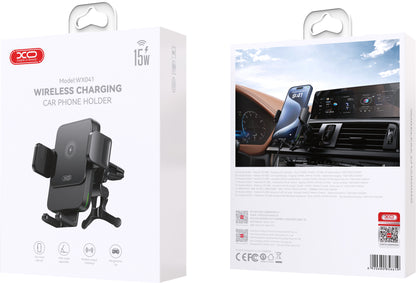 Bezdrôtová autonabíjačka XO Design WX041 Vent, 15W, 1.67A, Čierna
