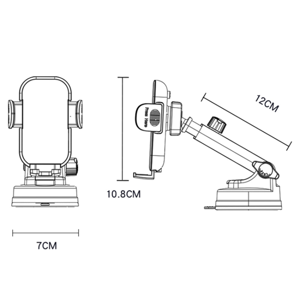 Bezdrôtová autonabíjačka Yesido C197, 15W, 1.67A, Čierna