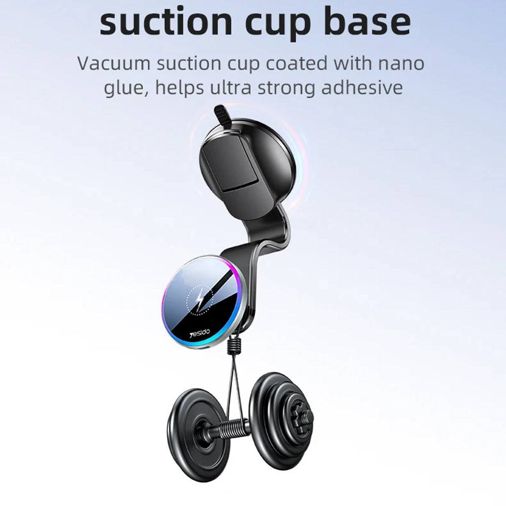 Bezdrôtová autonabíjačka Yesido C292, 15W, 1.67A, Čierna