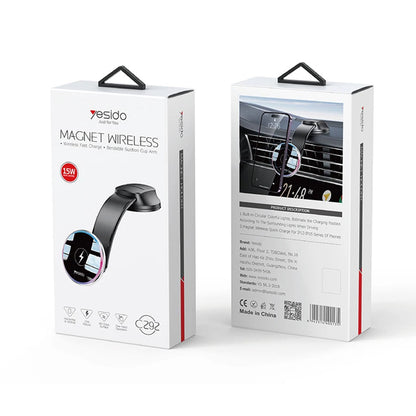 Bezdrôtová autonabíjačka Yesido C292, 15W, 1.67A, Čierna