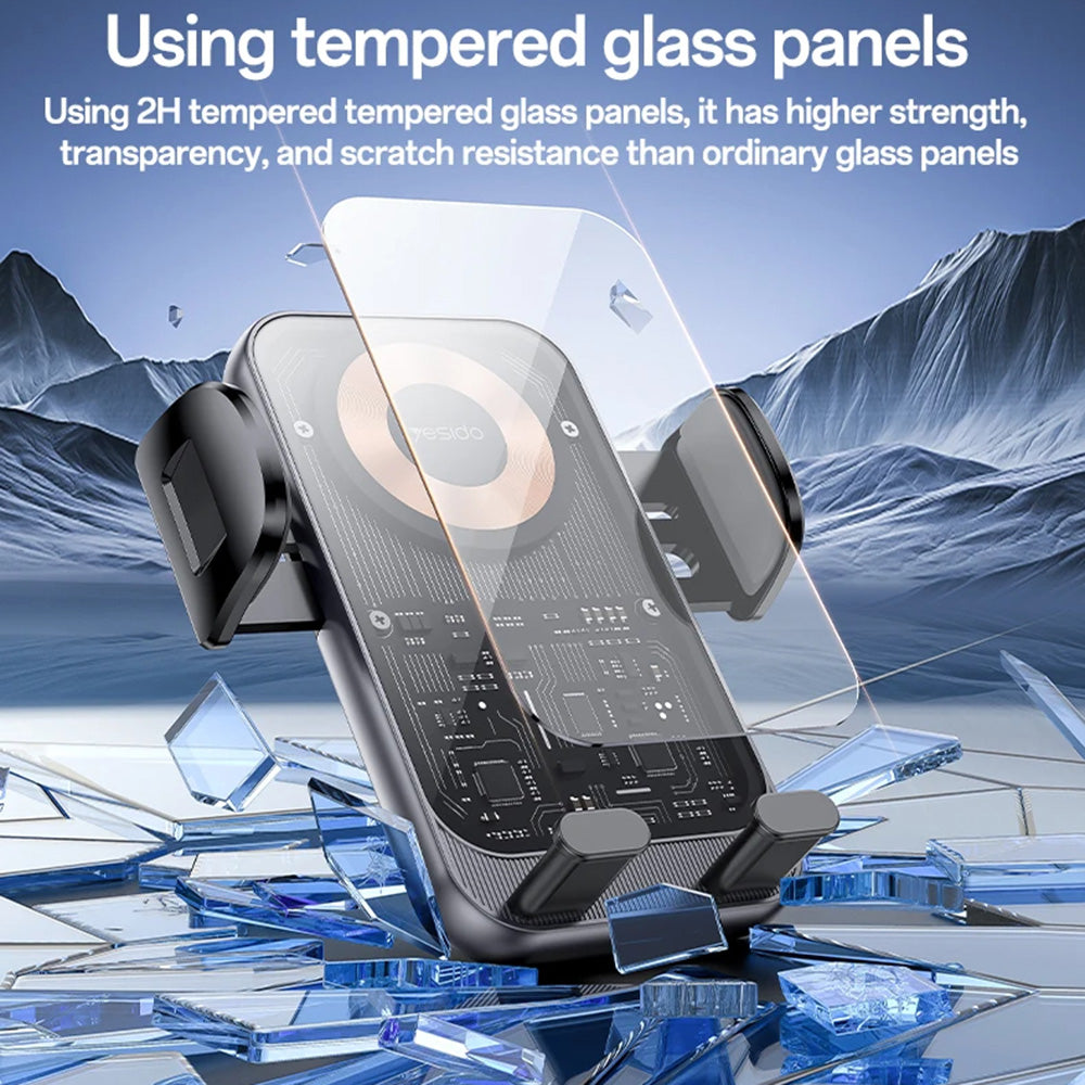 Yesido C307 Wireless Car Charger, 15W, 1.67A, Black