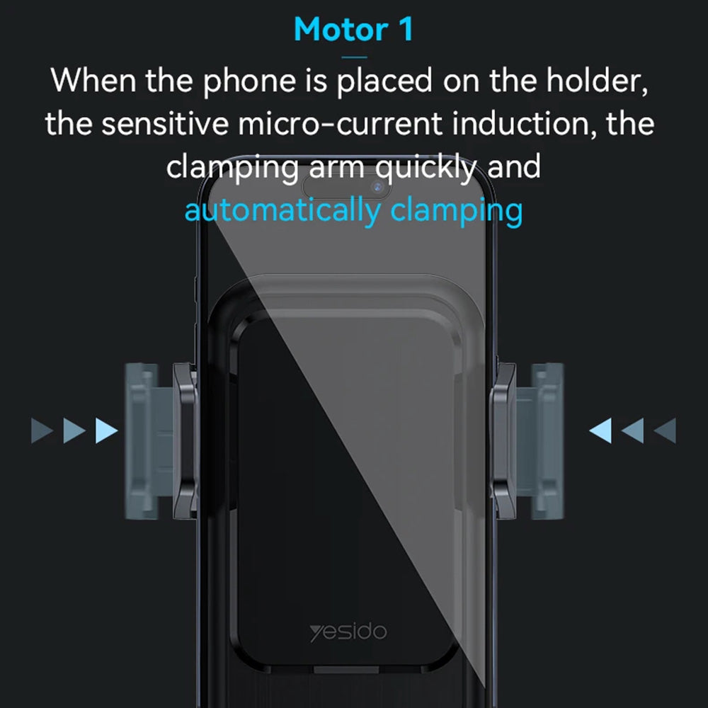 Bezdrôtová autonabíjačka Yesido C312, 15W, 1.67A, Čierna