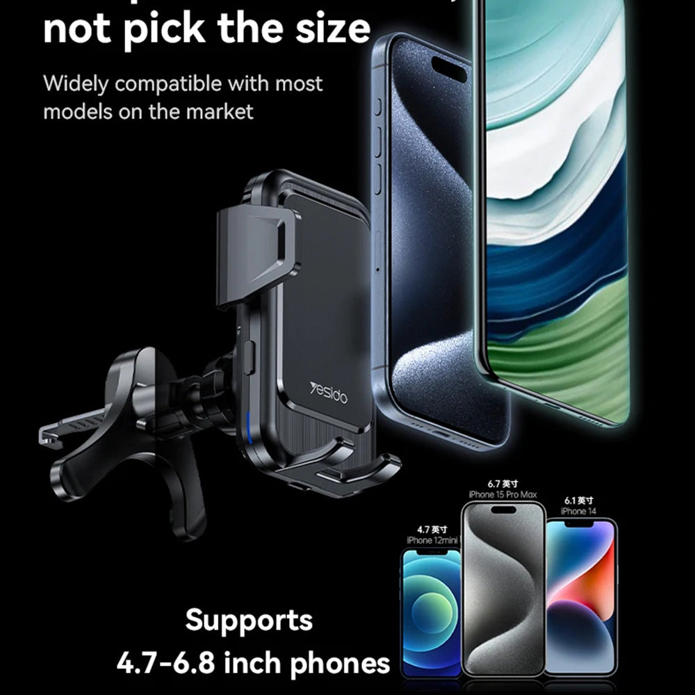 Bezdrôtová autonabíjačka Yesido C312, 15W, 1.67A, Čierna